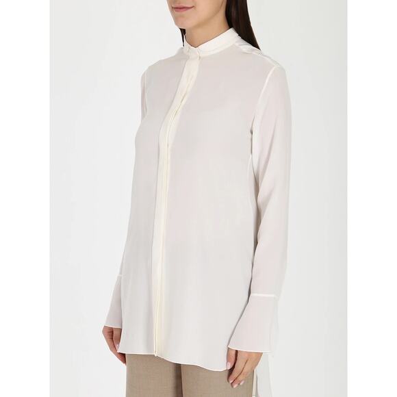 Vintage Chloe Silk Soft Black Bell Sleeve Oversized Tunic Button Down Blouse XS - Picture 2 of 13